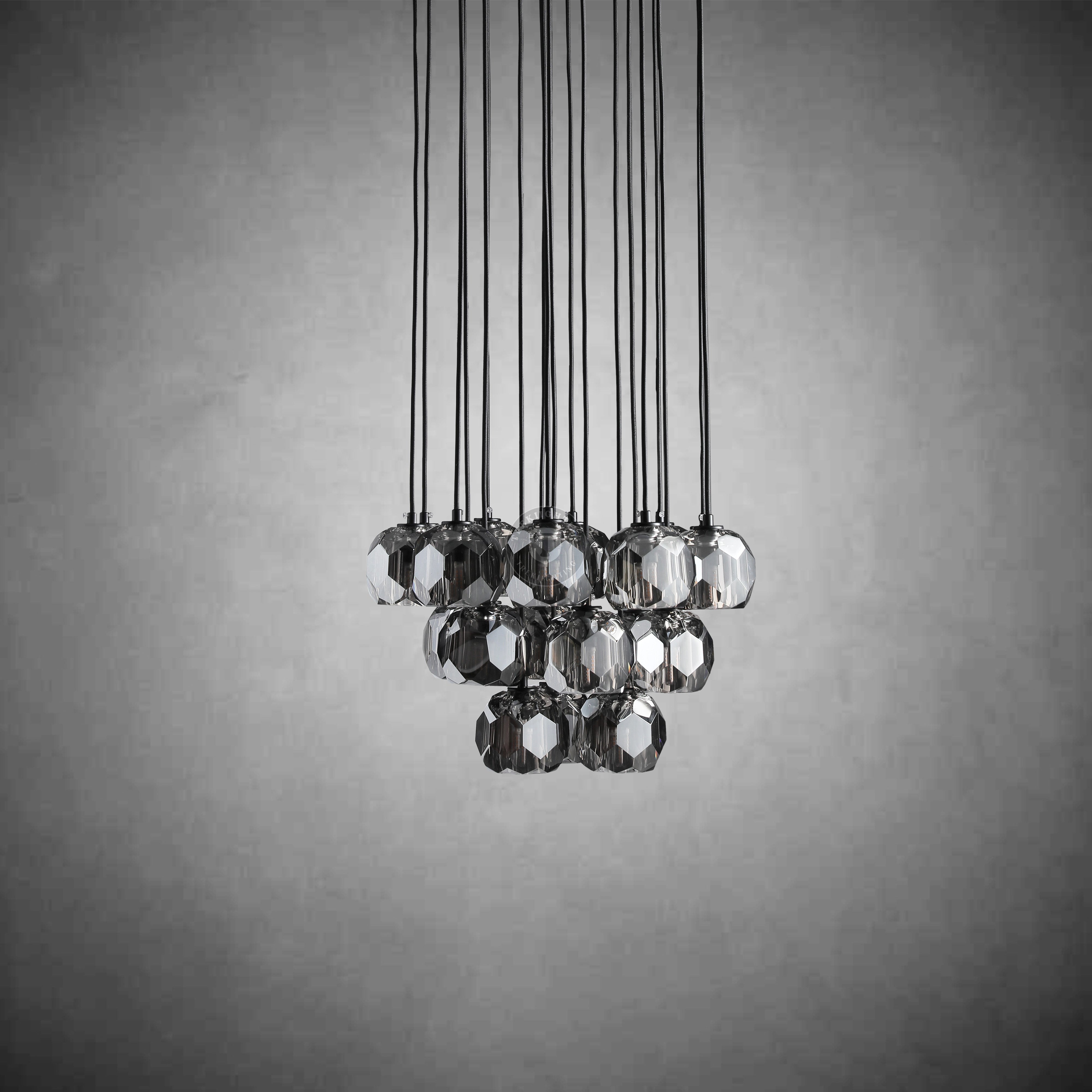 Boulo De Cristal Glass Round Cluster Chandelier