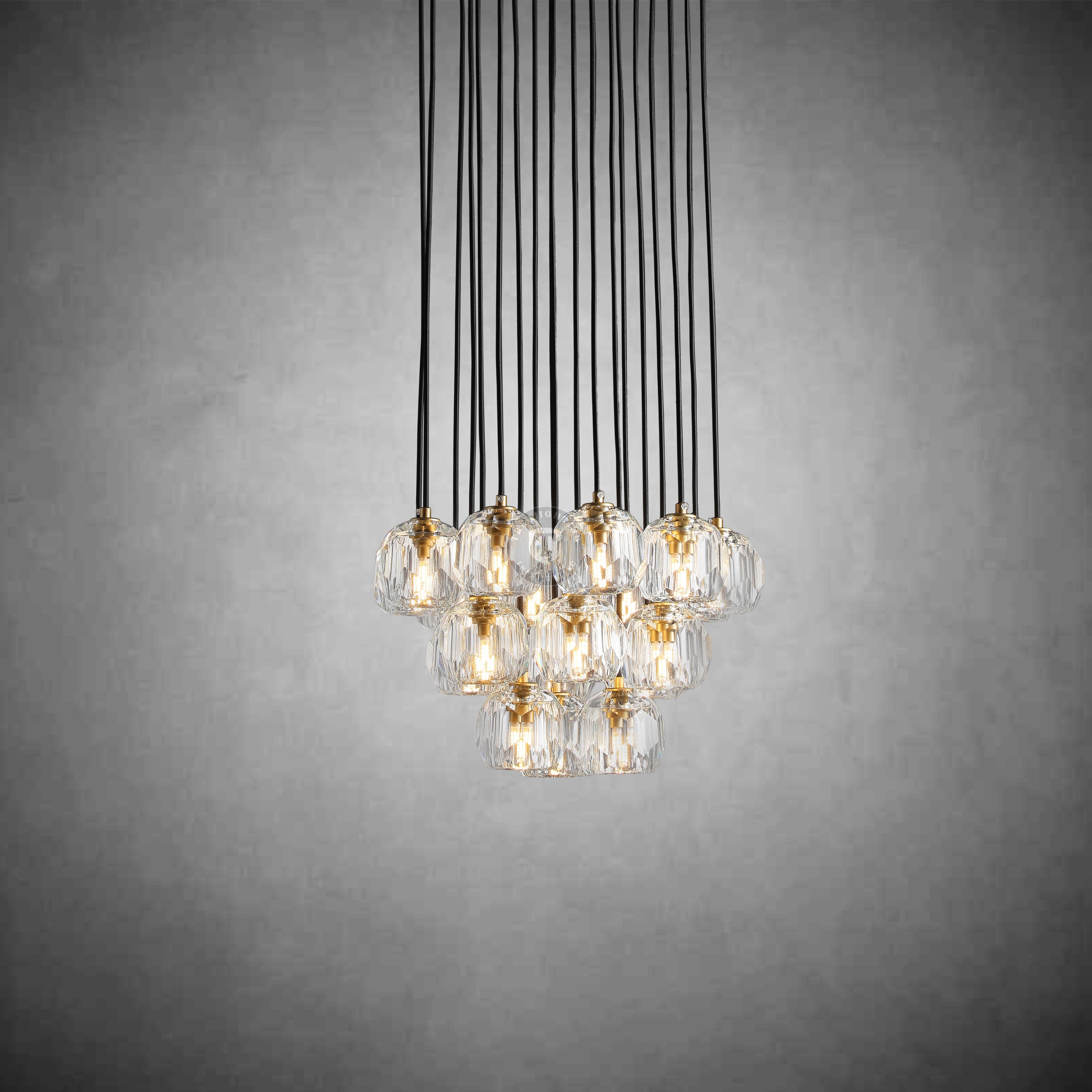 Boulo De Cristal Glass Round Cluster Chandelier
