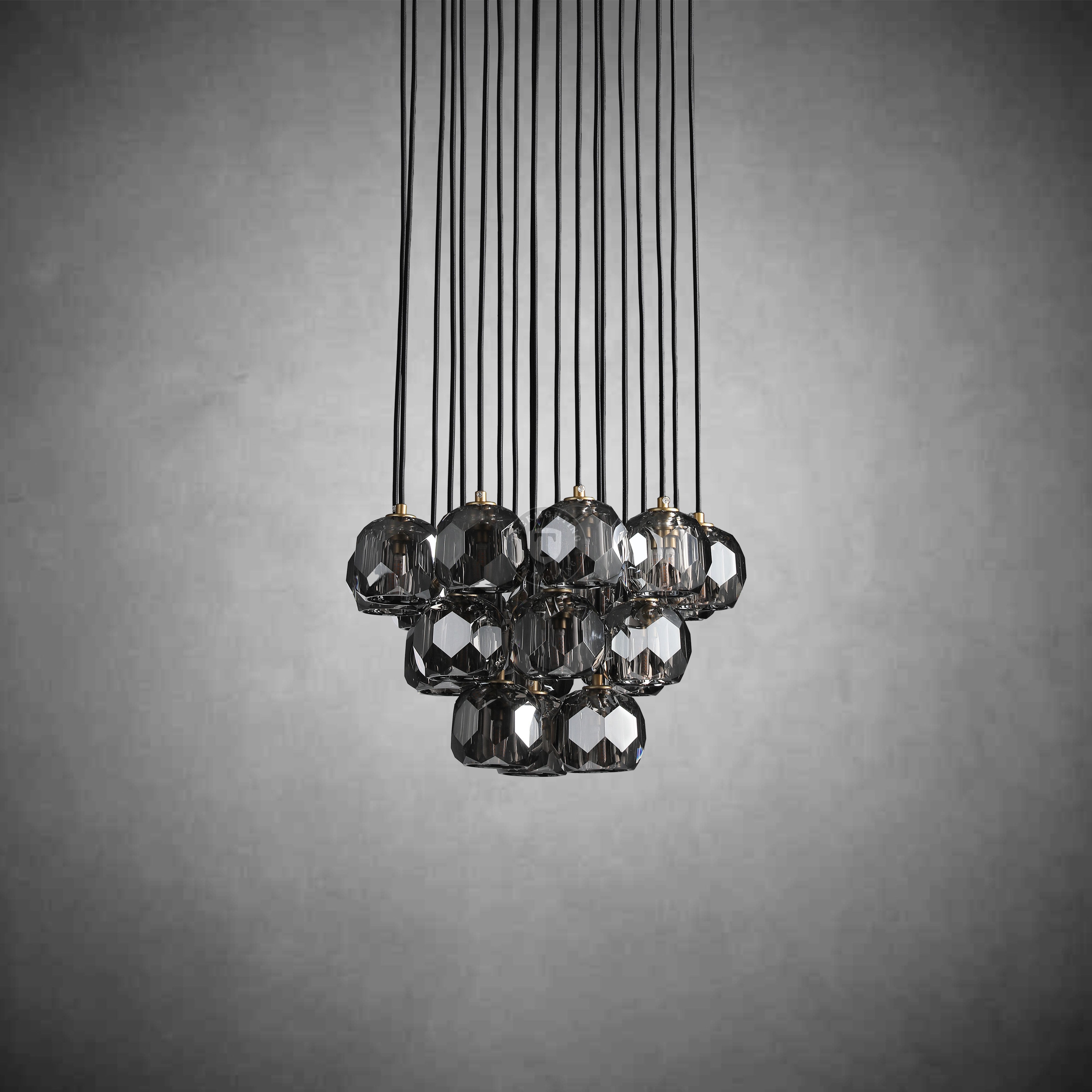 Boulo De Cristal Glass Round Cluster Chandelier