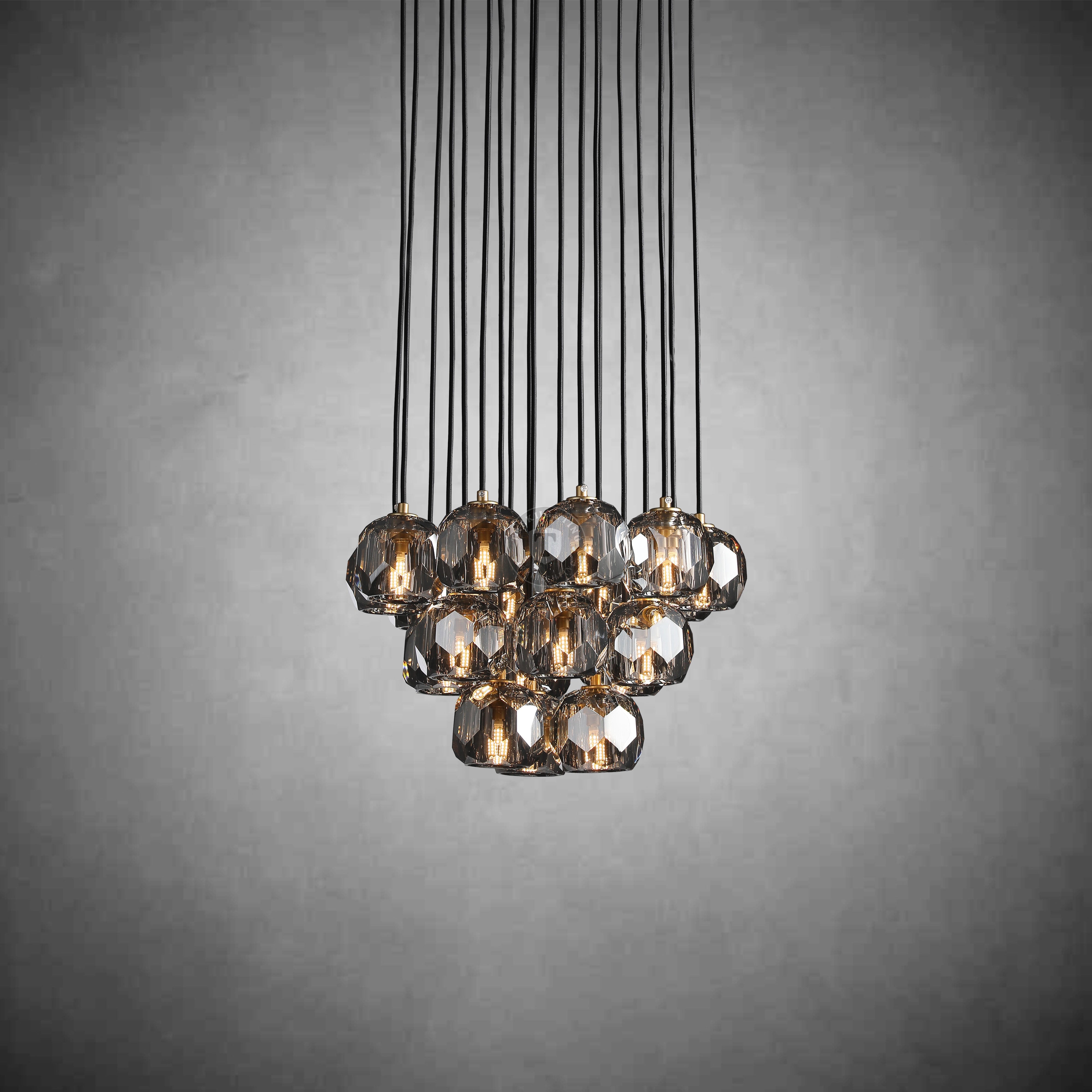Boulo De Cristal Glass Round Cluster Chandelier