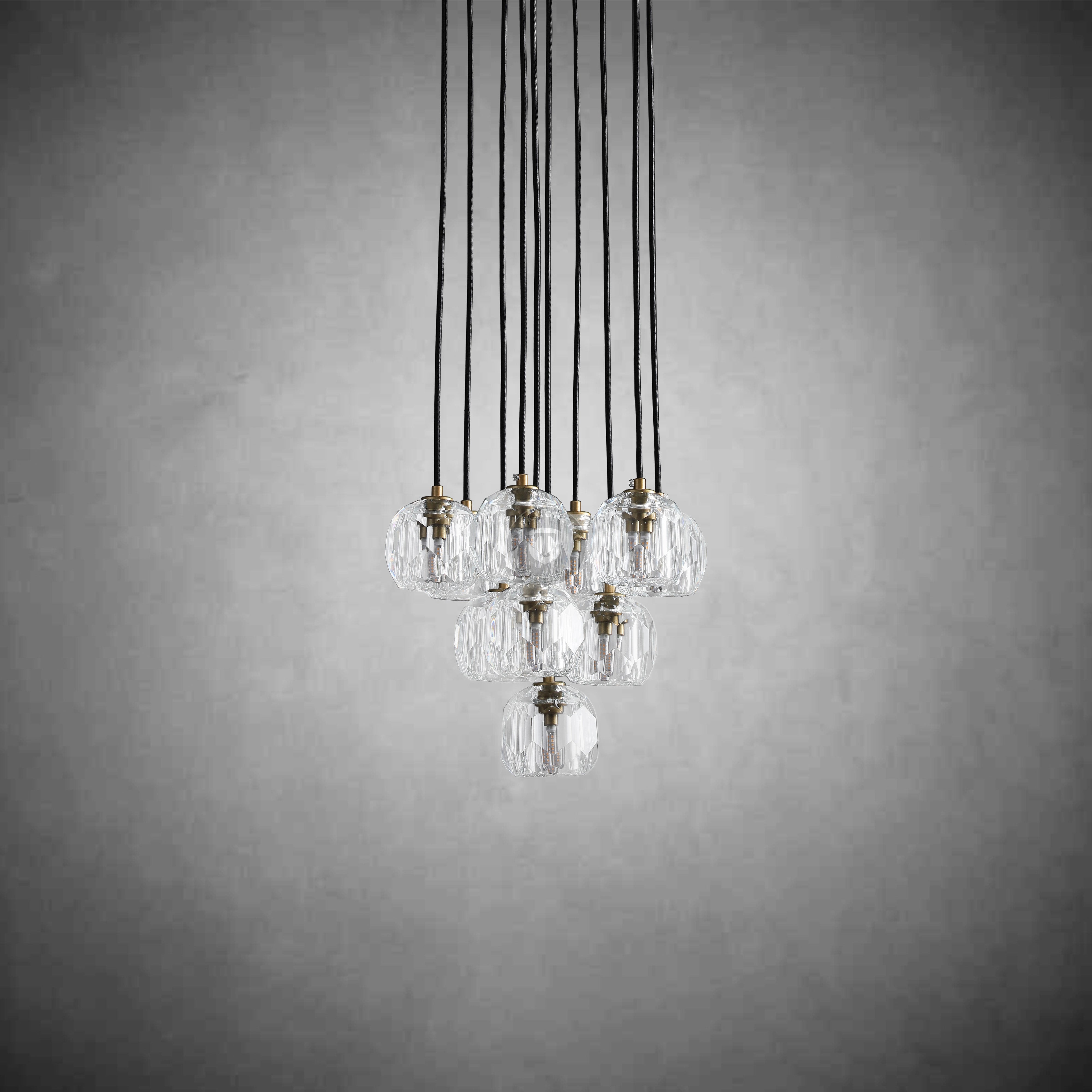 Boulo De Cristal Glass Round Cluster Chandelier