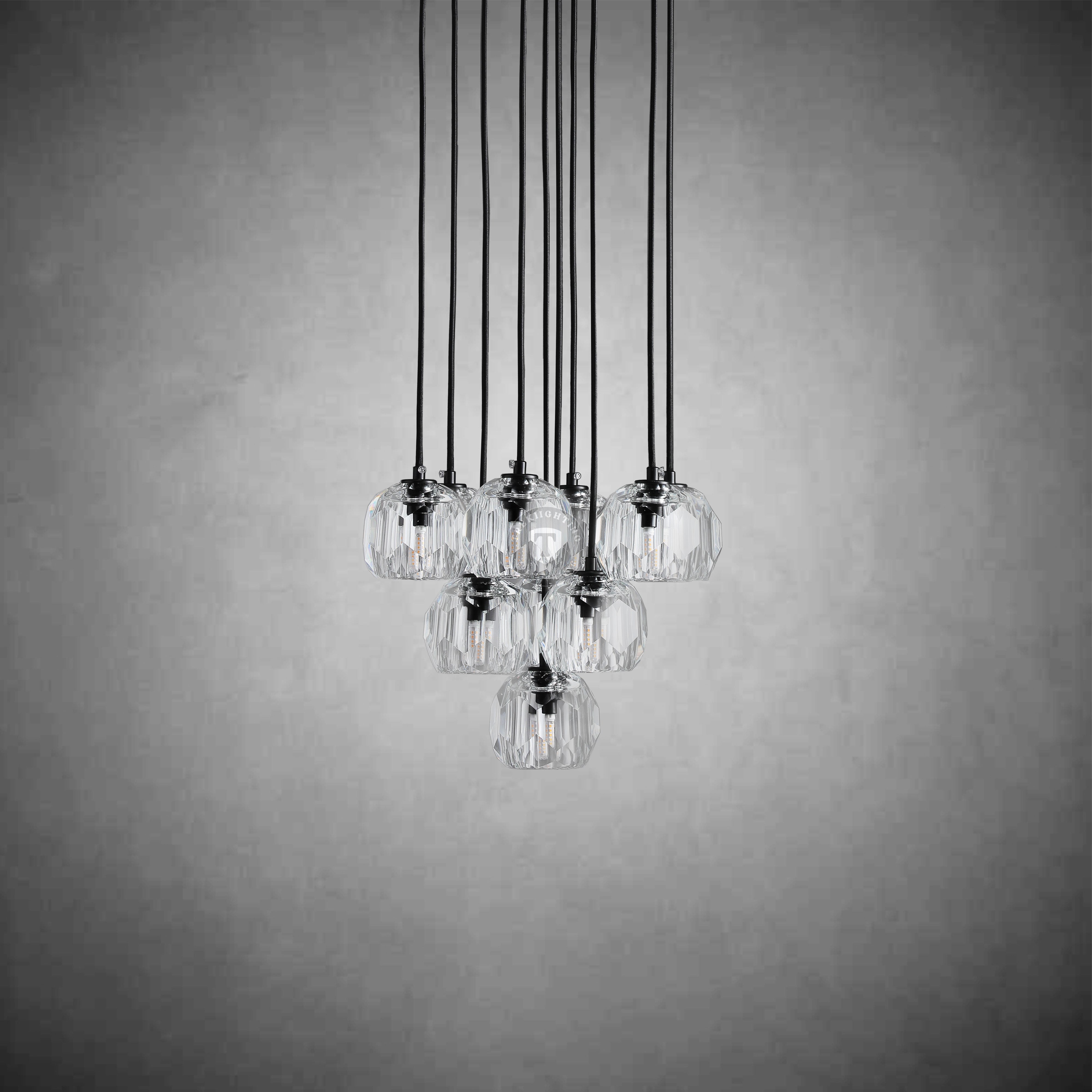 Boulo De Cristal Glass Round Cluster Chandelier