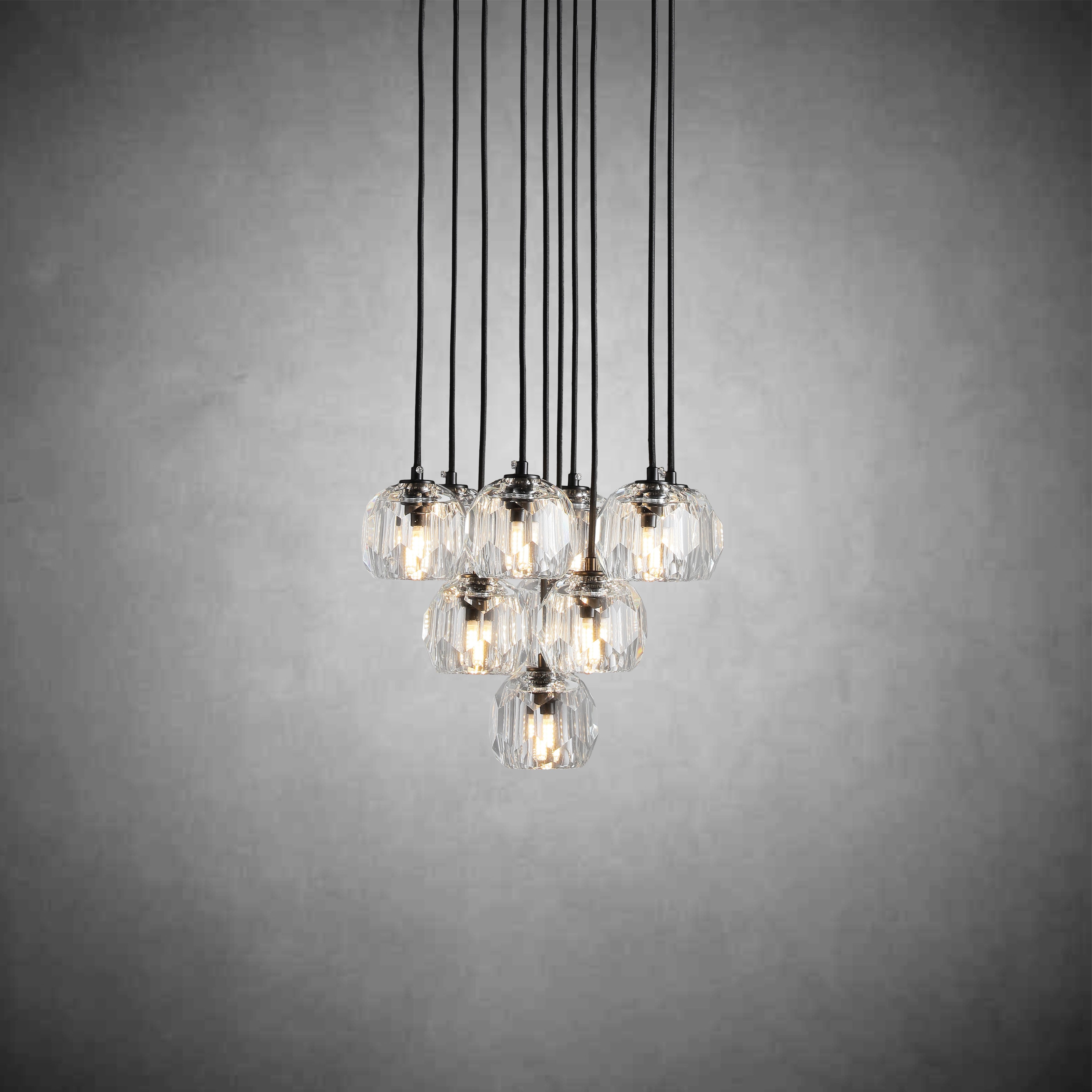Boulo De Cristal Glass Round Cluster Chandelier