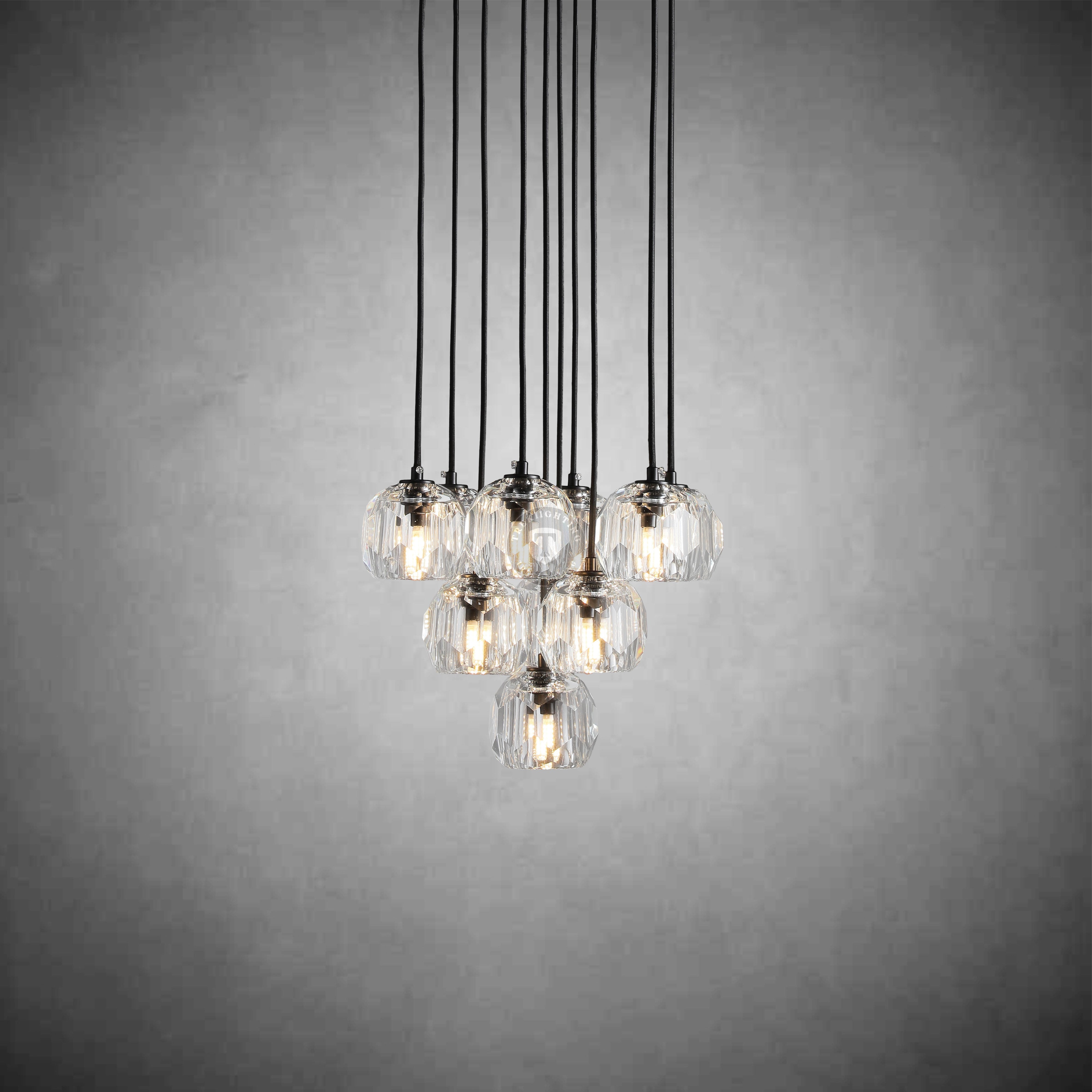 Boulo De Cristal Glass Round Cluster Chandelier