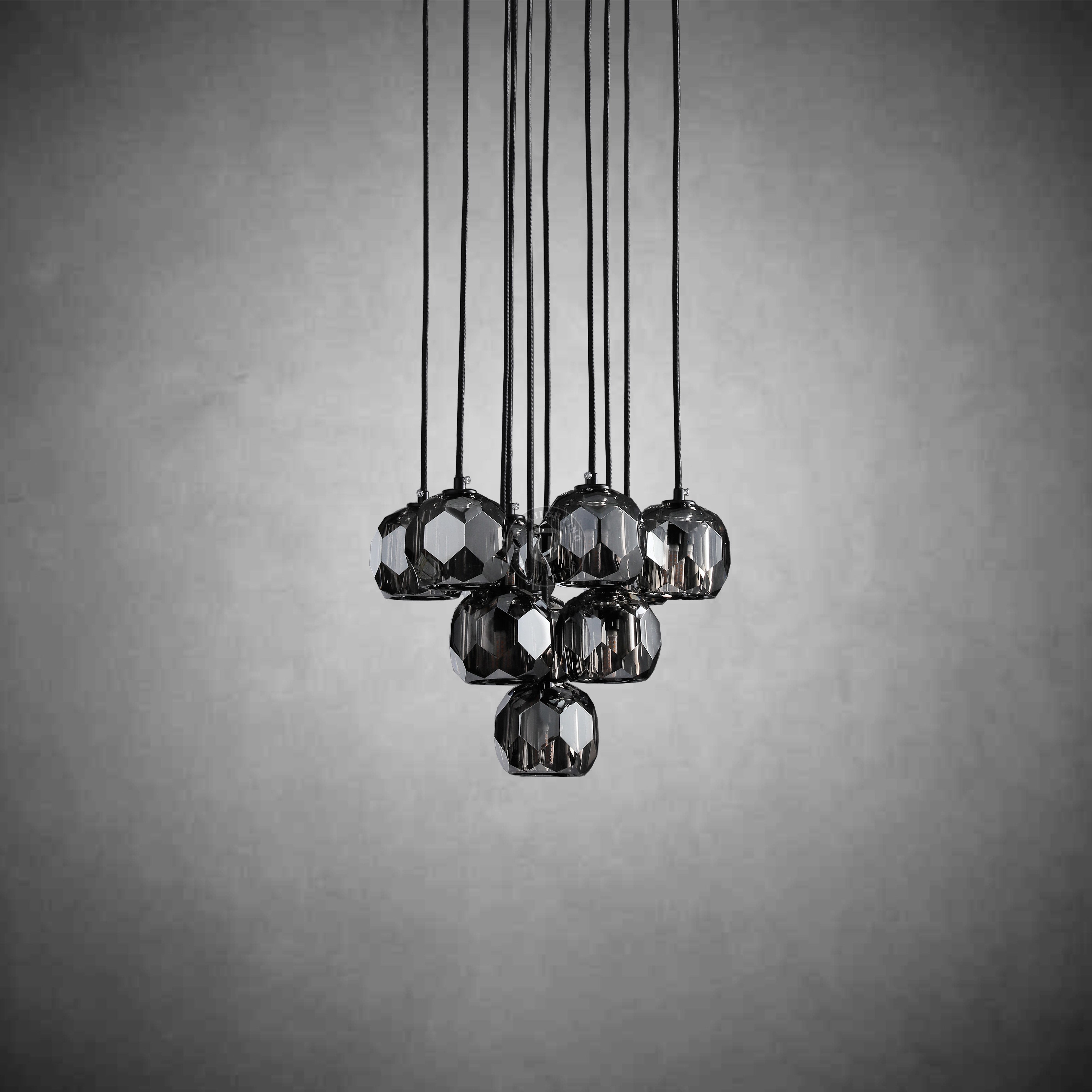 Boulo De Cristal Glass Round Cluster Chandelier