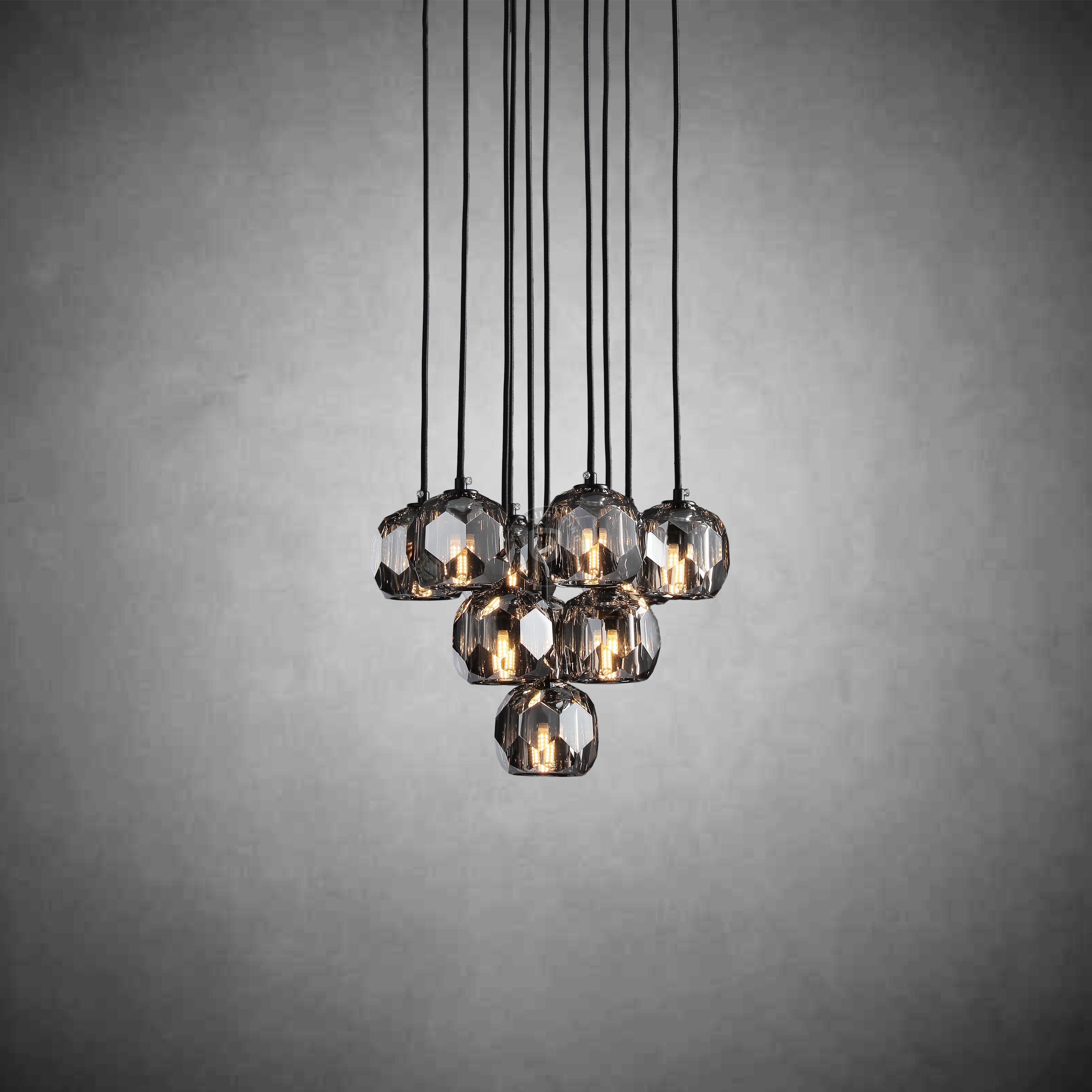 Boulo De Cristal Glass Round Cluster Chandelier
