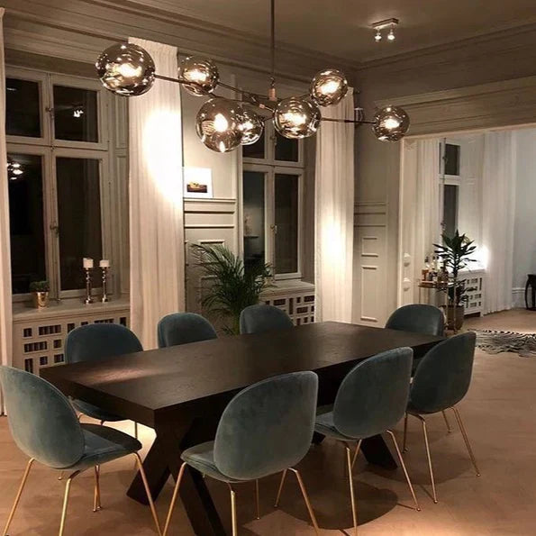 Modern Sputnik Smoky Gray/Amber Glass Branch Chandelier for Kitchen Island/Dining Room