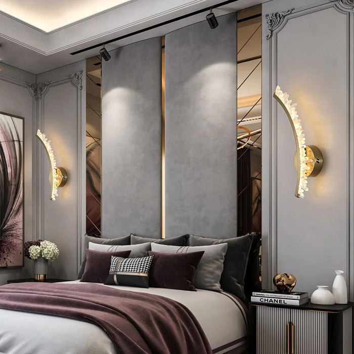 Rose Rock Crystal Wall Lamp Modern Crystal Wall Sconce