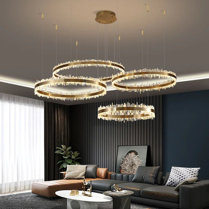 Rose Rock Crystal Rings Luxury Chandelier Modern Chandelier Dining Room