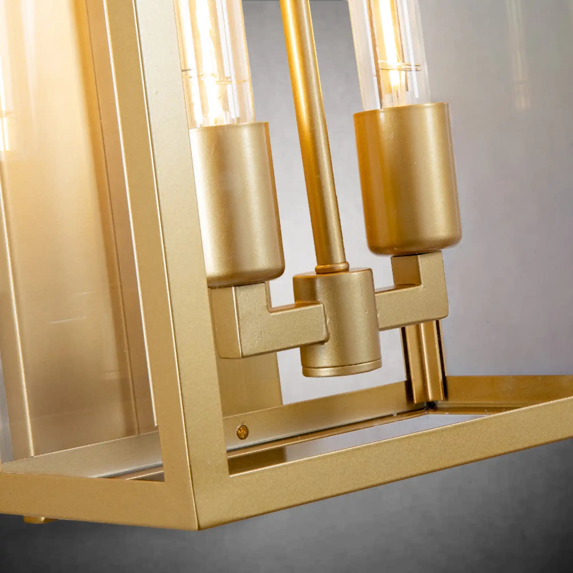 21" Gold Outdoor Wall Sconce with Glass Shade