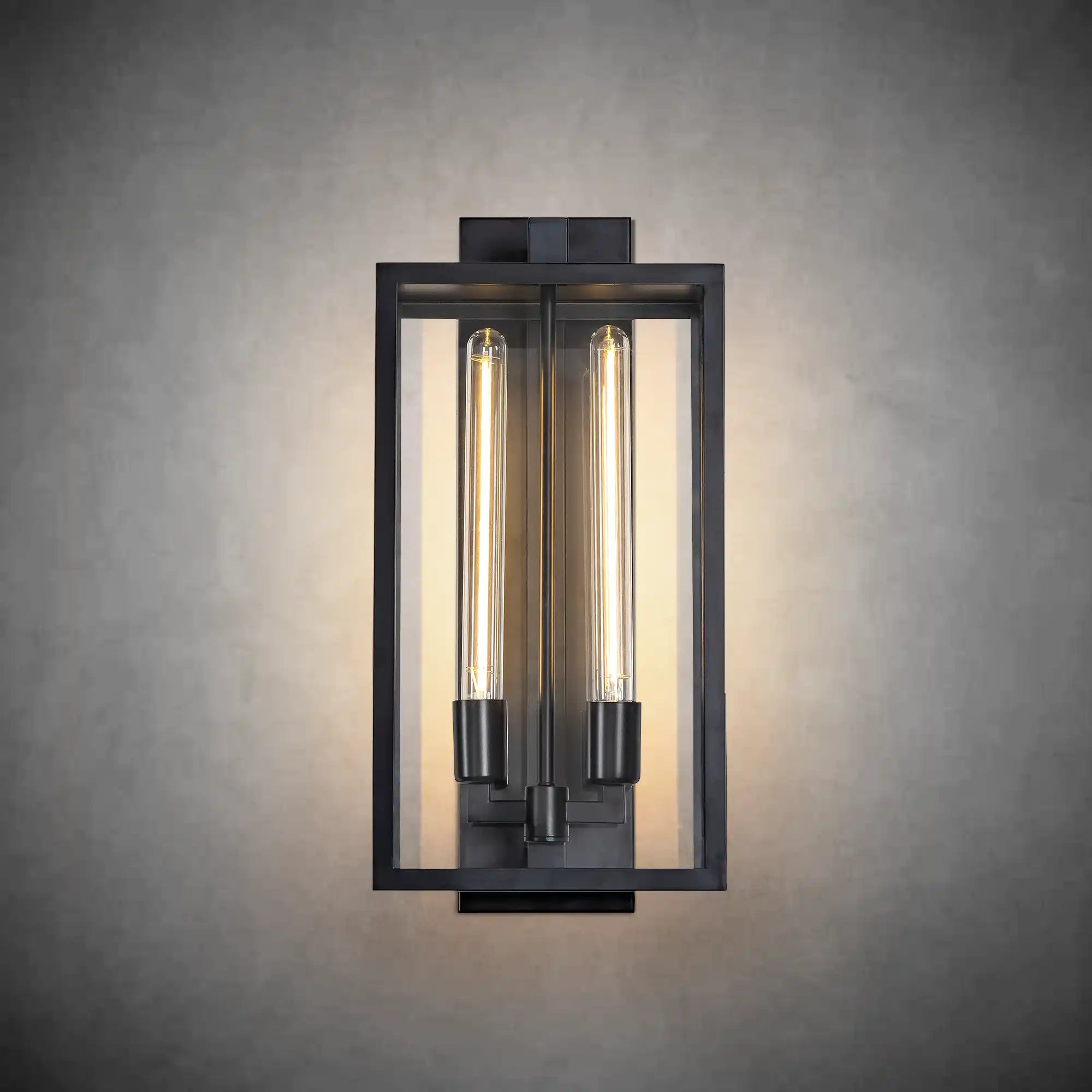 21" Gold Outdoor Wall Sconce with Glass Shade