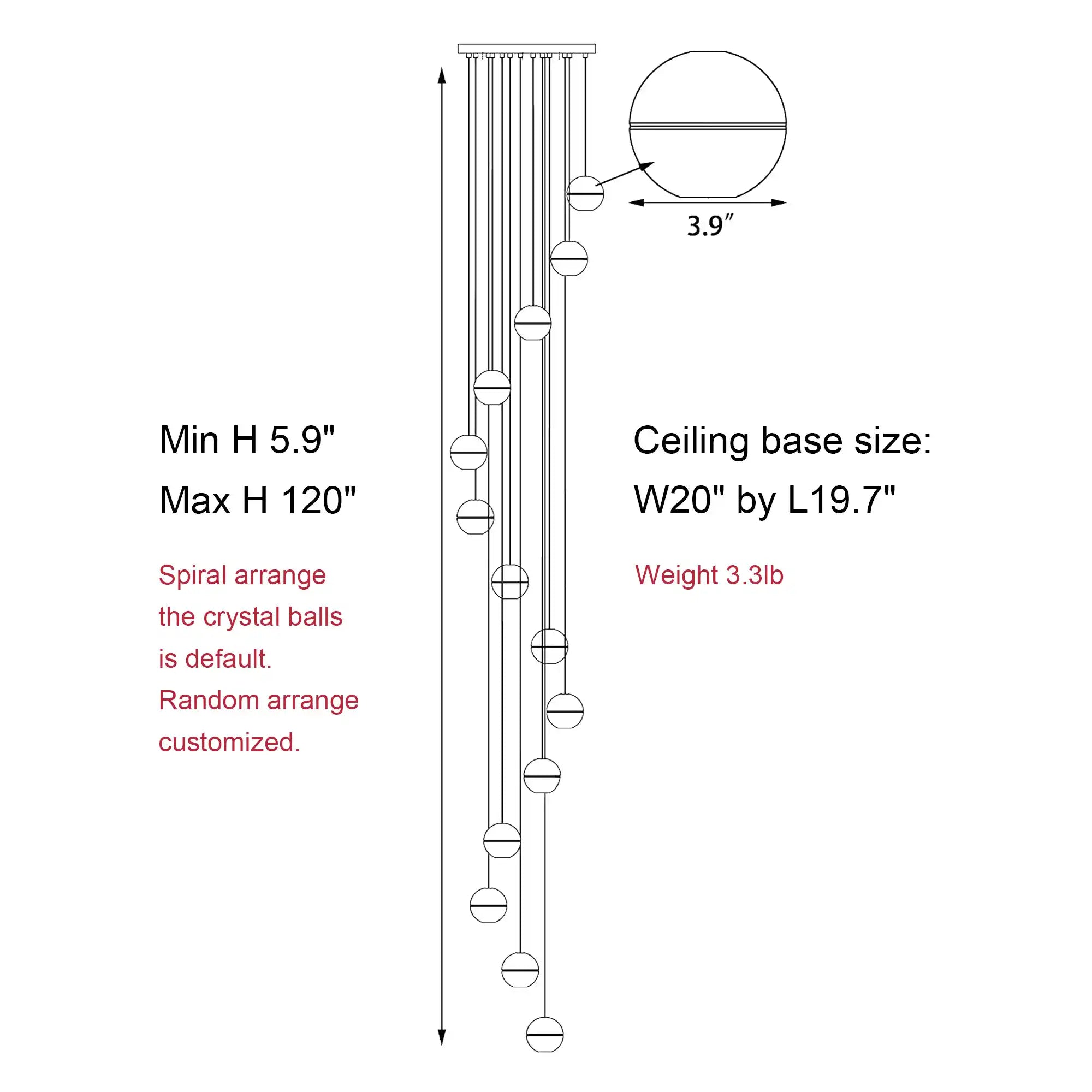 14-Light Gold Crystal Staircase Chandelier