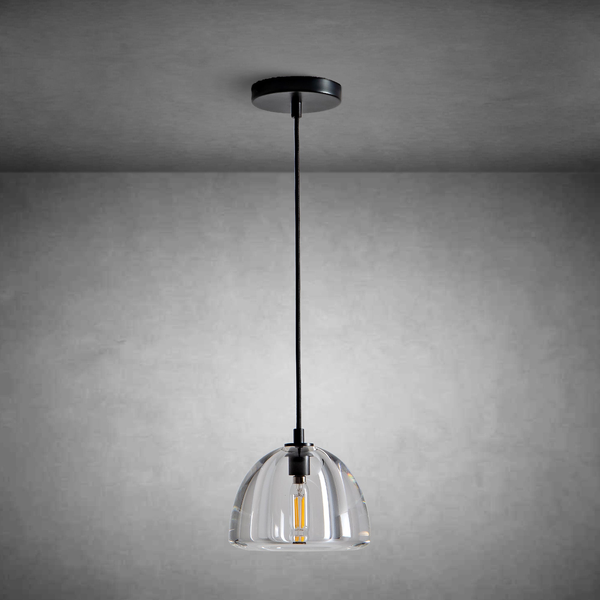 Hemispherical Crystal Pendant Light