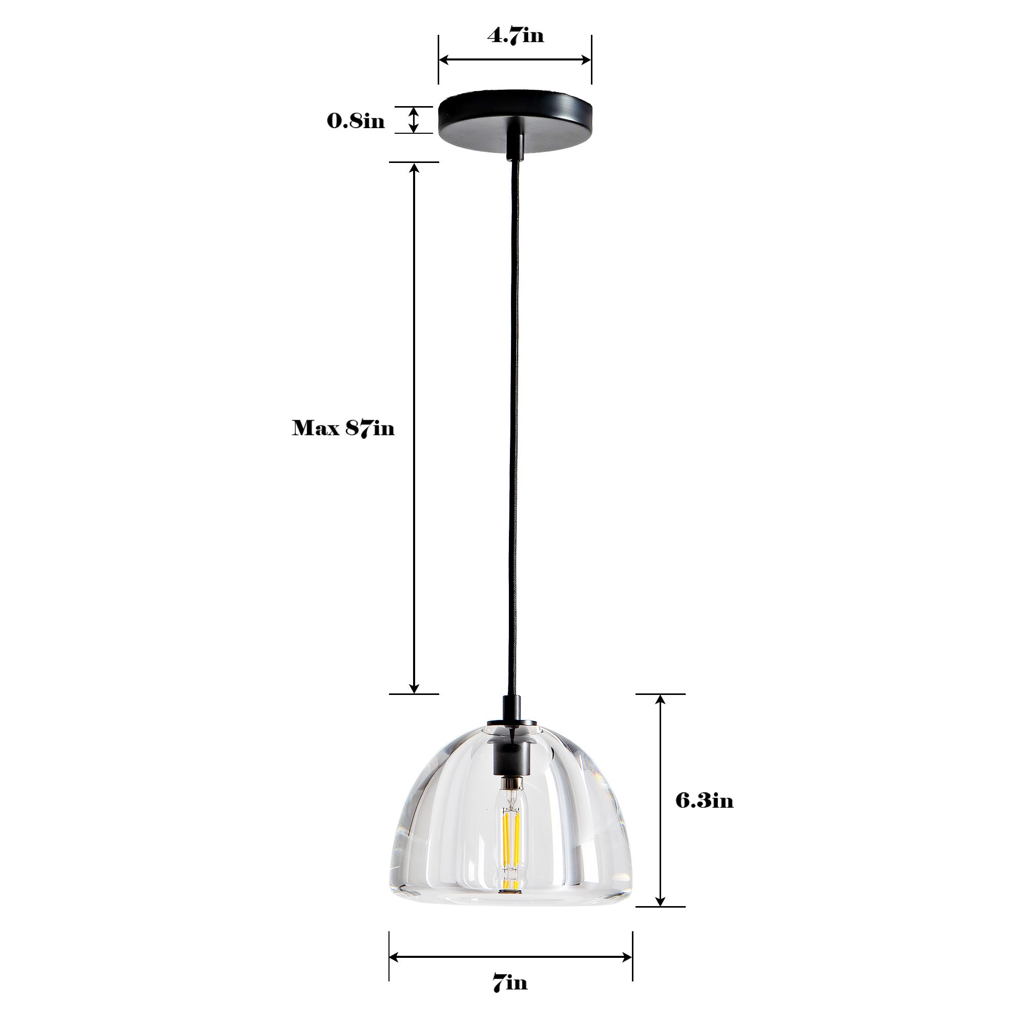 Hemispherical Crystal Pendant Light