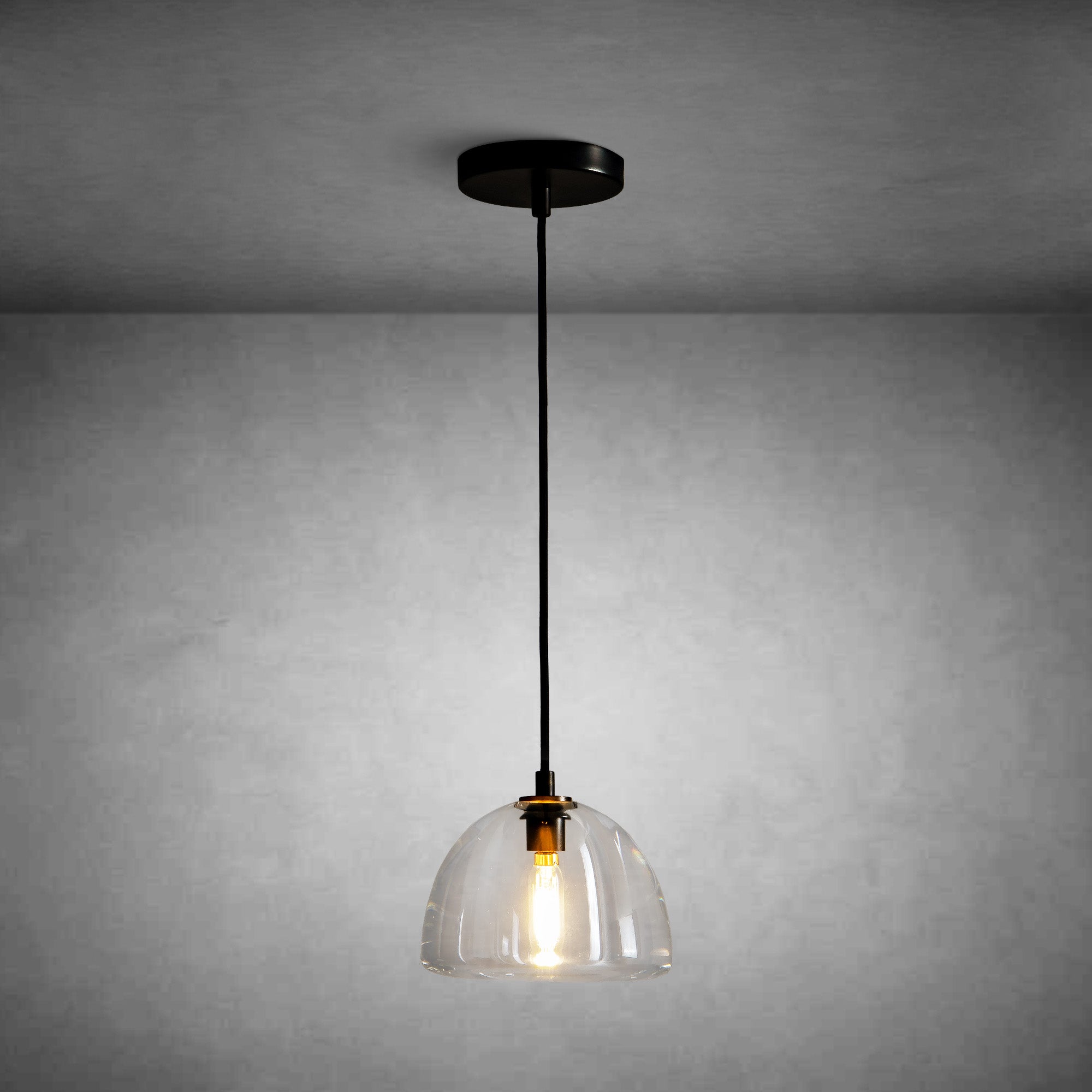 Hemispherical Crystal Pendant Light