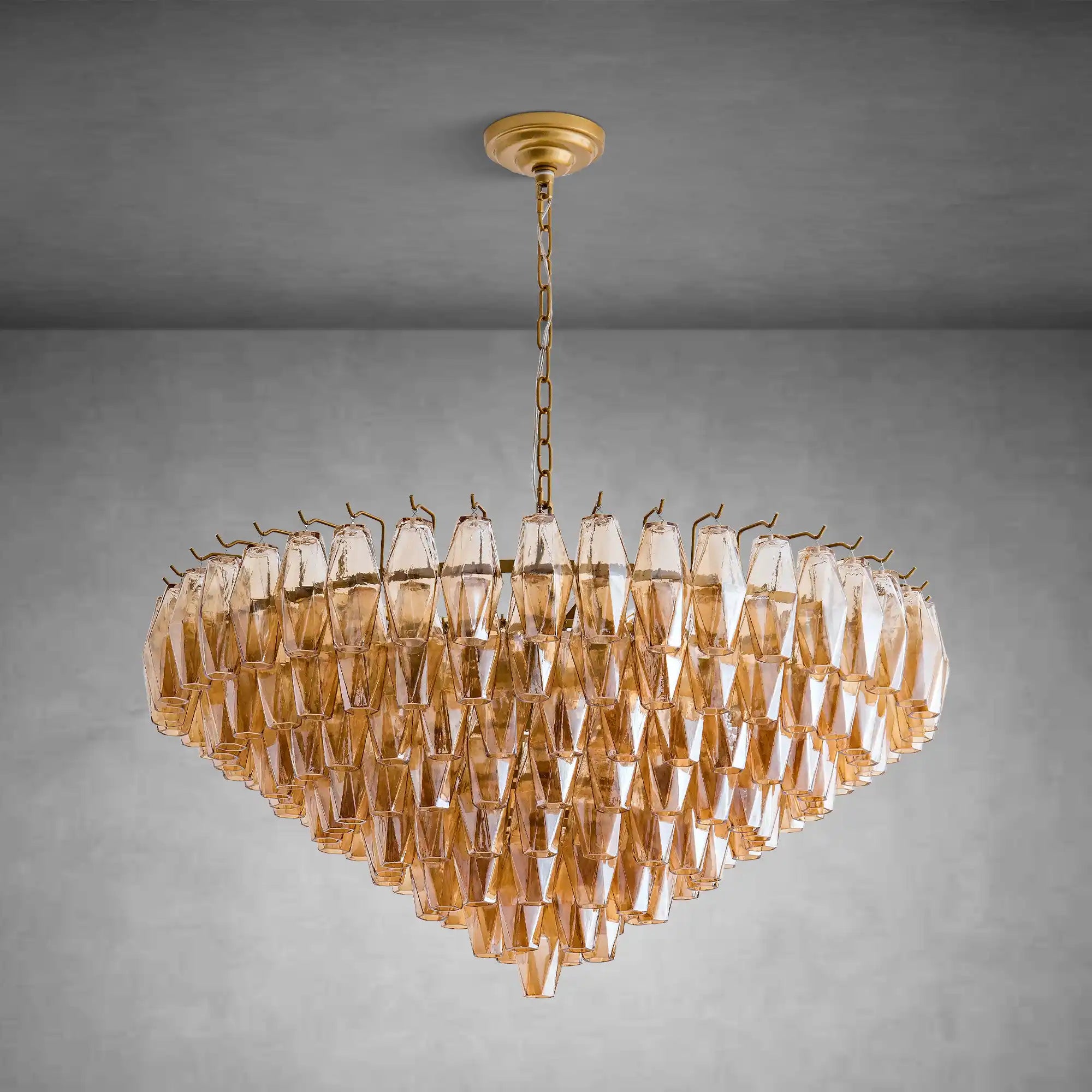 37" Extra Large Chandelier 14-Light Gold Modern Round Chandelier for Living Room