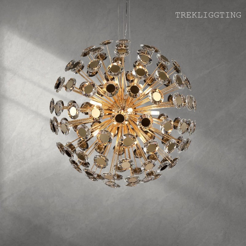 Spherical 18-Light Crystal Chandelier
