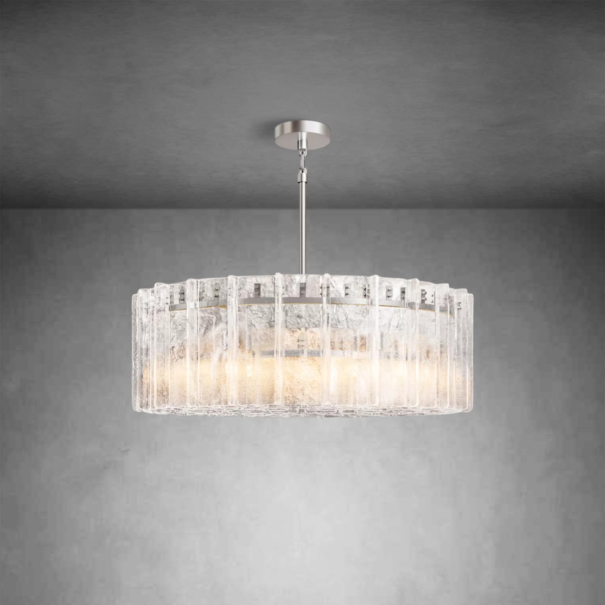 Latice Clear Glass Round Chandelier