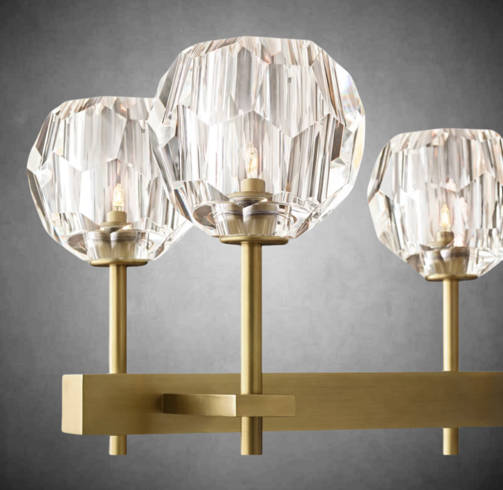 Boulo De Cristal Glass Double Linear Chandelier