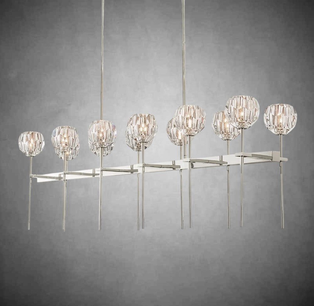 Boulo De Cristal Glass Double Linear Chandelier