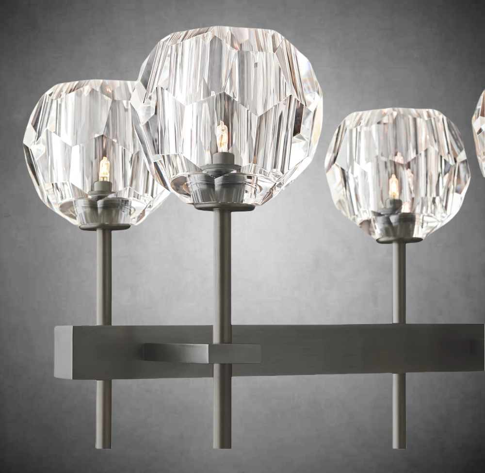 Boulo De Cristal Glass Double Linear Chandelier