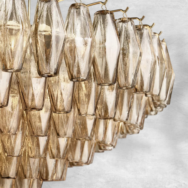 Chiaravalle Glass Tiered Round Chandelier 37"D 47"D 62"D