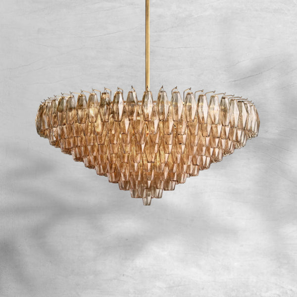 Chiaravalle Glass Tiered Round Chandelier 37"D 47"D 62"D