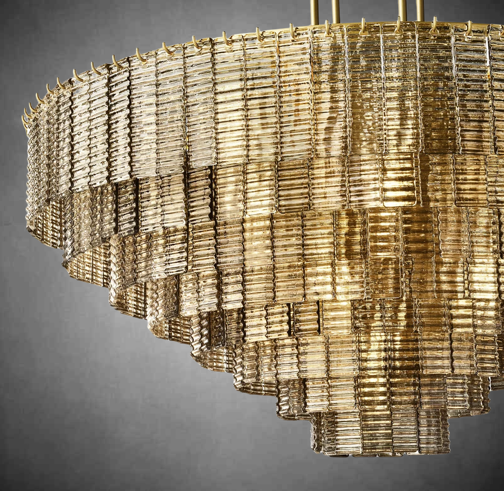 Samantha Smoke Glass Round Chandelier 41" 52"65"