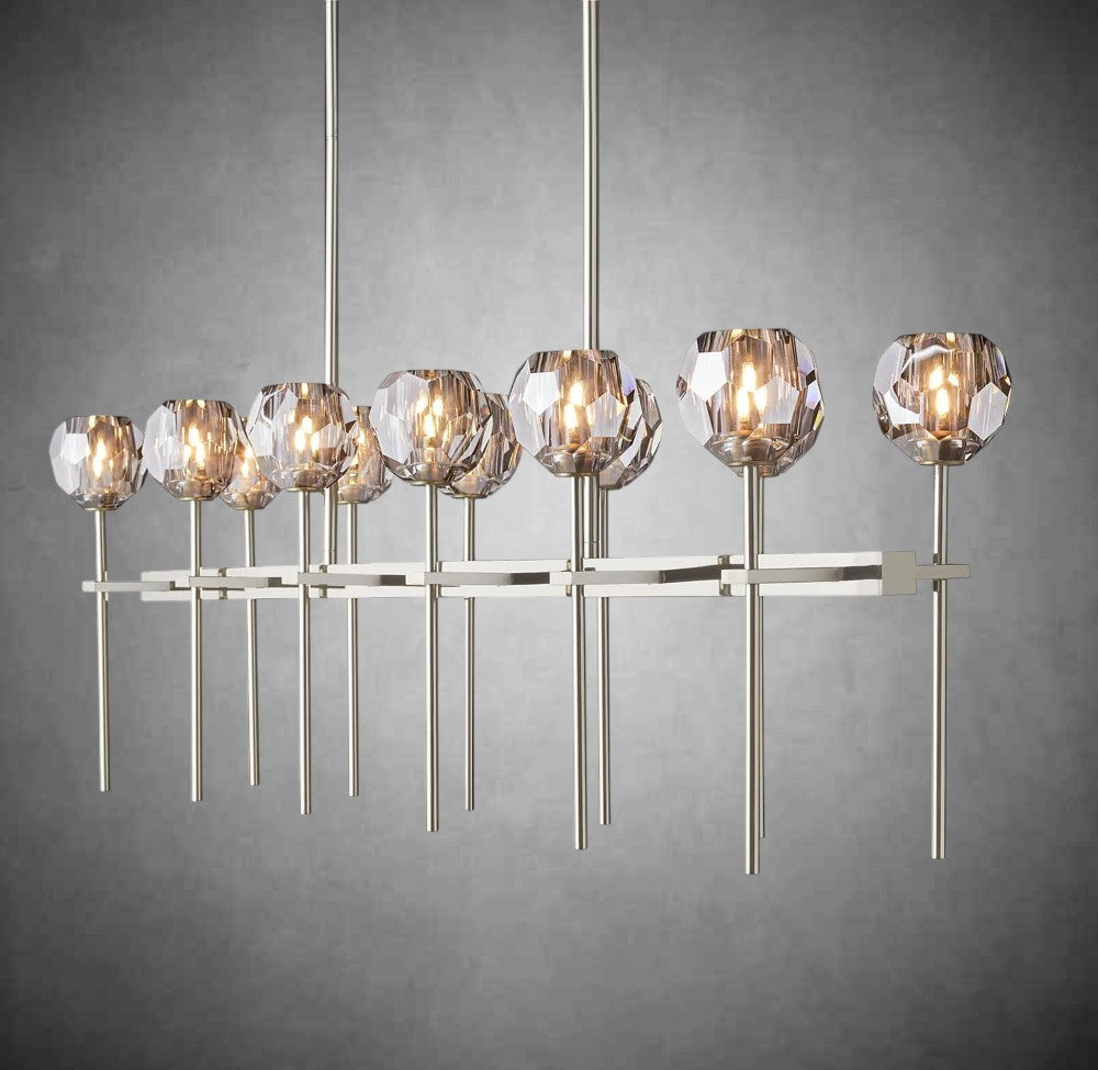 Boulo De Cristal Glass Double Linear Chandelier