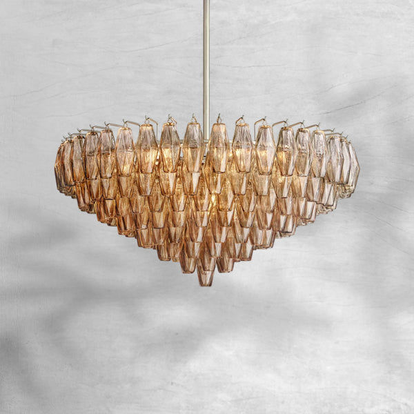 Chiaravalle Glass Tiered Round Chandelier 37"D 47"D 62"D