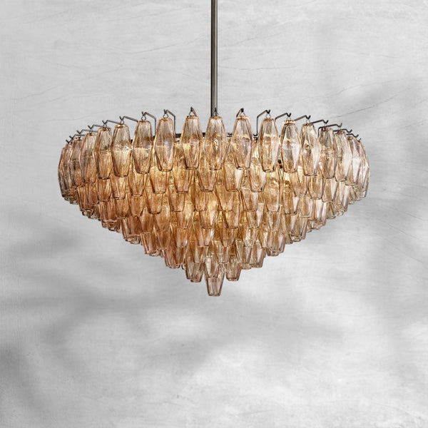 Chiaravalle Glass Tiered Round Chandelier 37"D 47"D 62"D