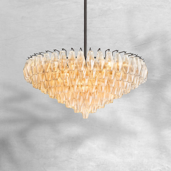 Chiaravalle Glass Tiered Round Chandelier 37"D 47"D 62"D