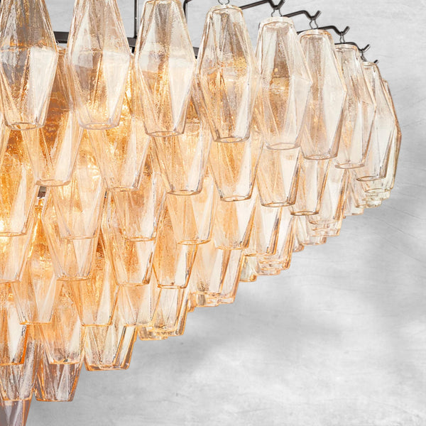 Chiaravalle Glass Tiered Round Chandelier 37"D 47"D 62"D