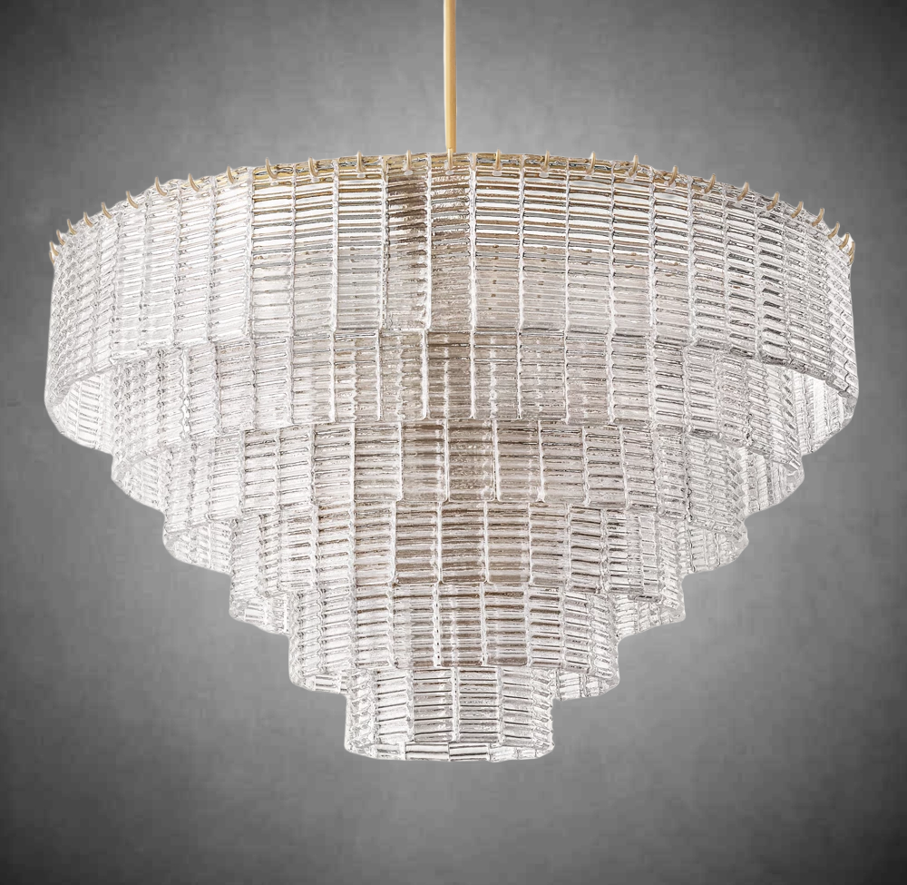 Samantha Clear Glass Round Chandelier 41" 52" 65"