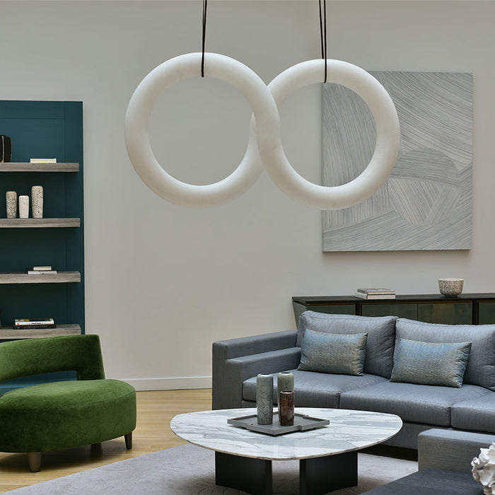 Oslo Infinity Symmetrical Alabaster Pendant Chandelier