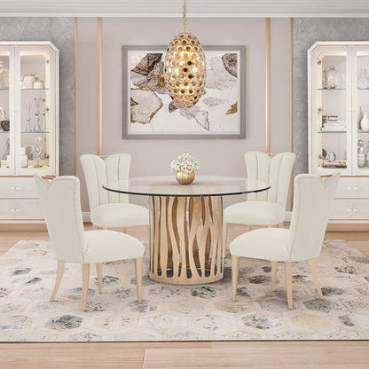 Sparkling Michael Amini 14-Light Crystal Geometric Chandelier with Gold Metal Frame