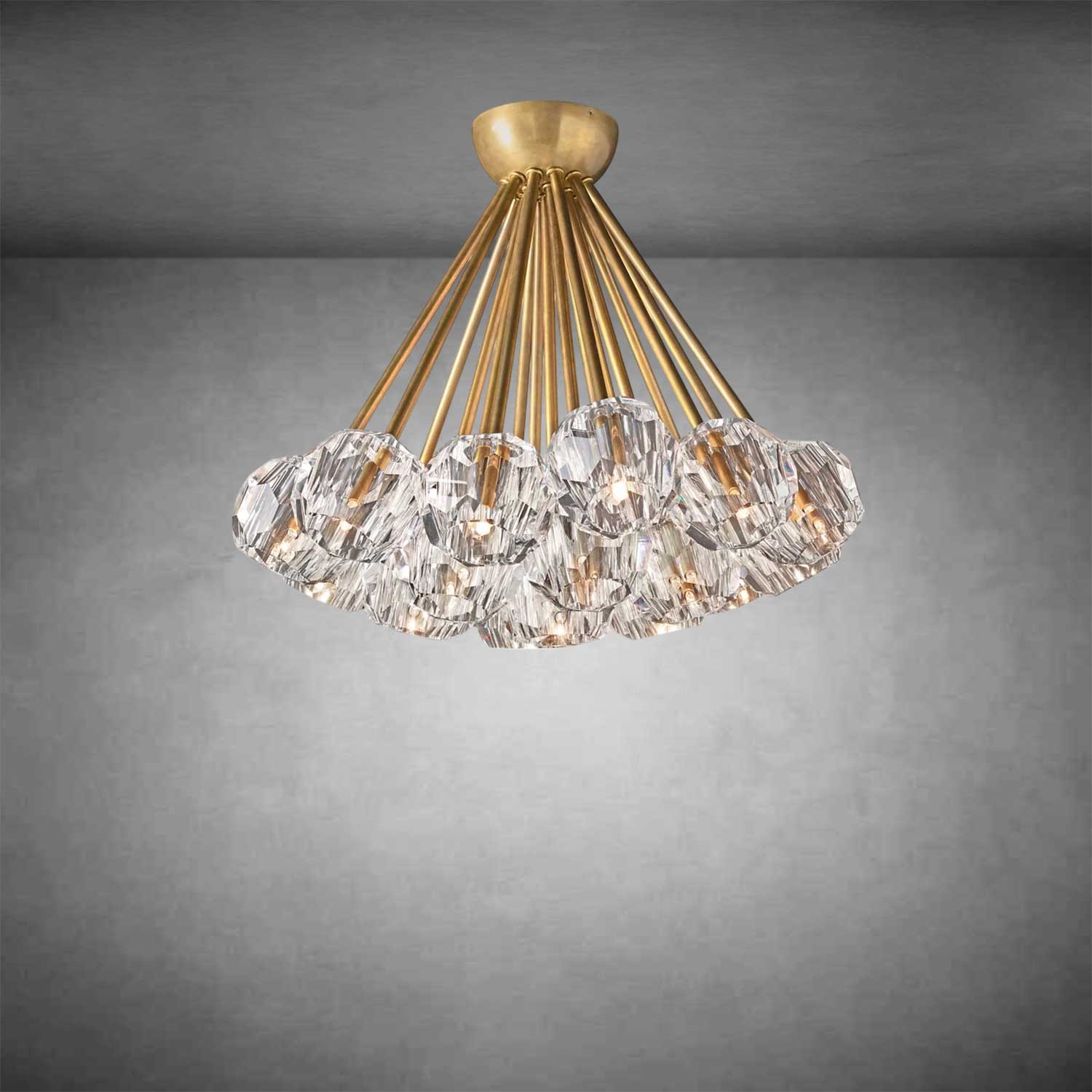 Boulo De Cristal Glass Flushmount