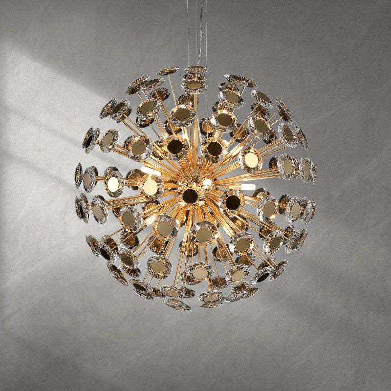 Spherical 18-Light Crystal Chandelier