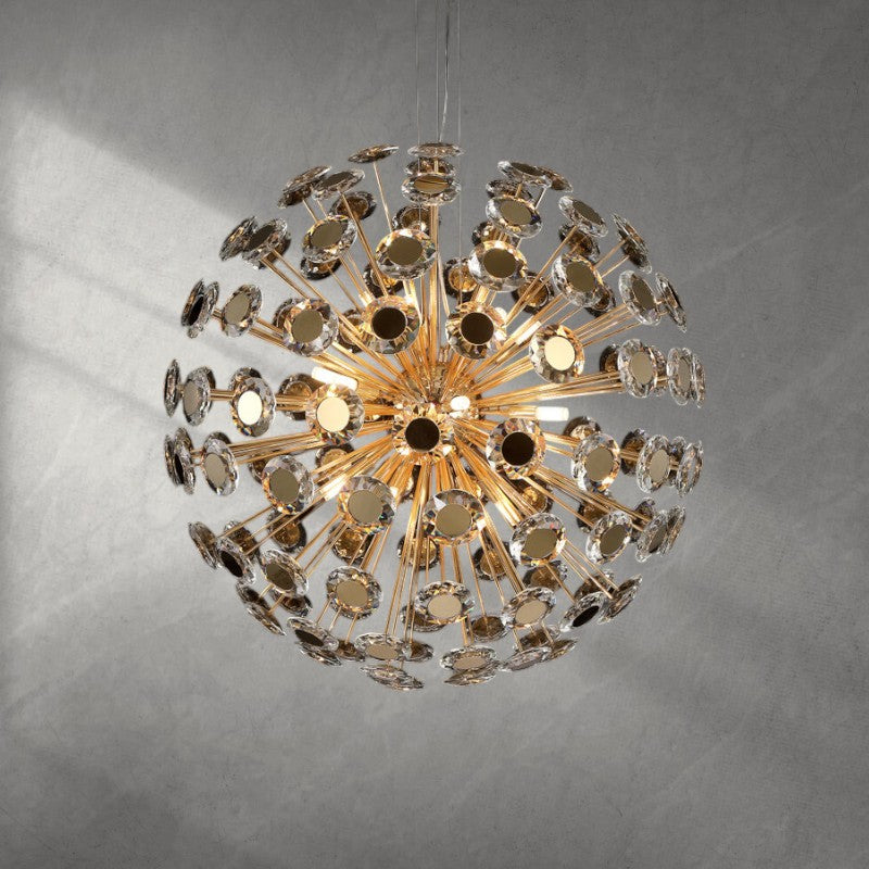 Spherical 18-Light Crystal Chandelier