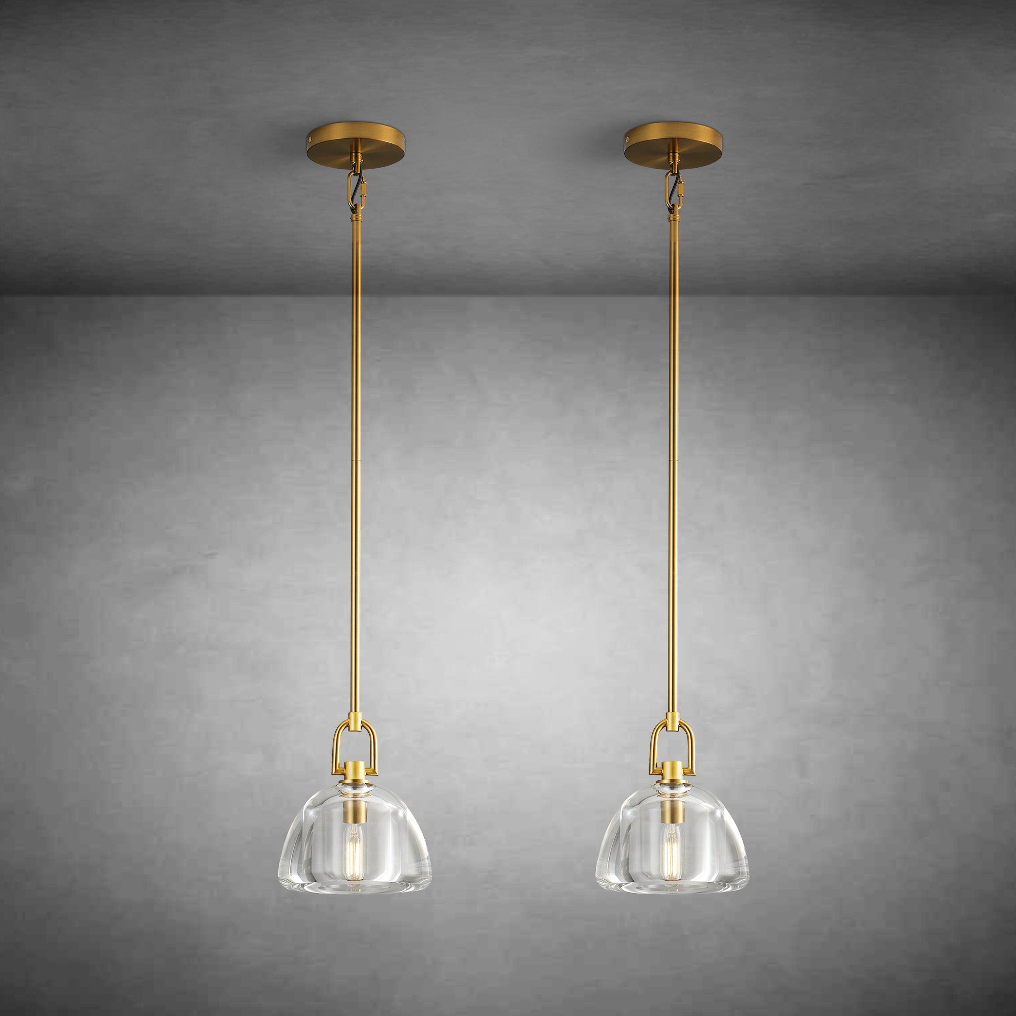 7" Glass Modern Black Pendant Lights(2PCS)