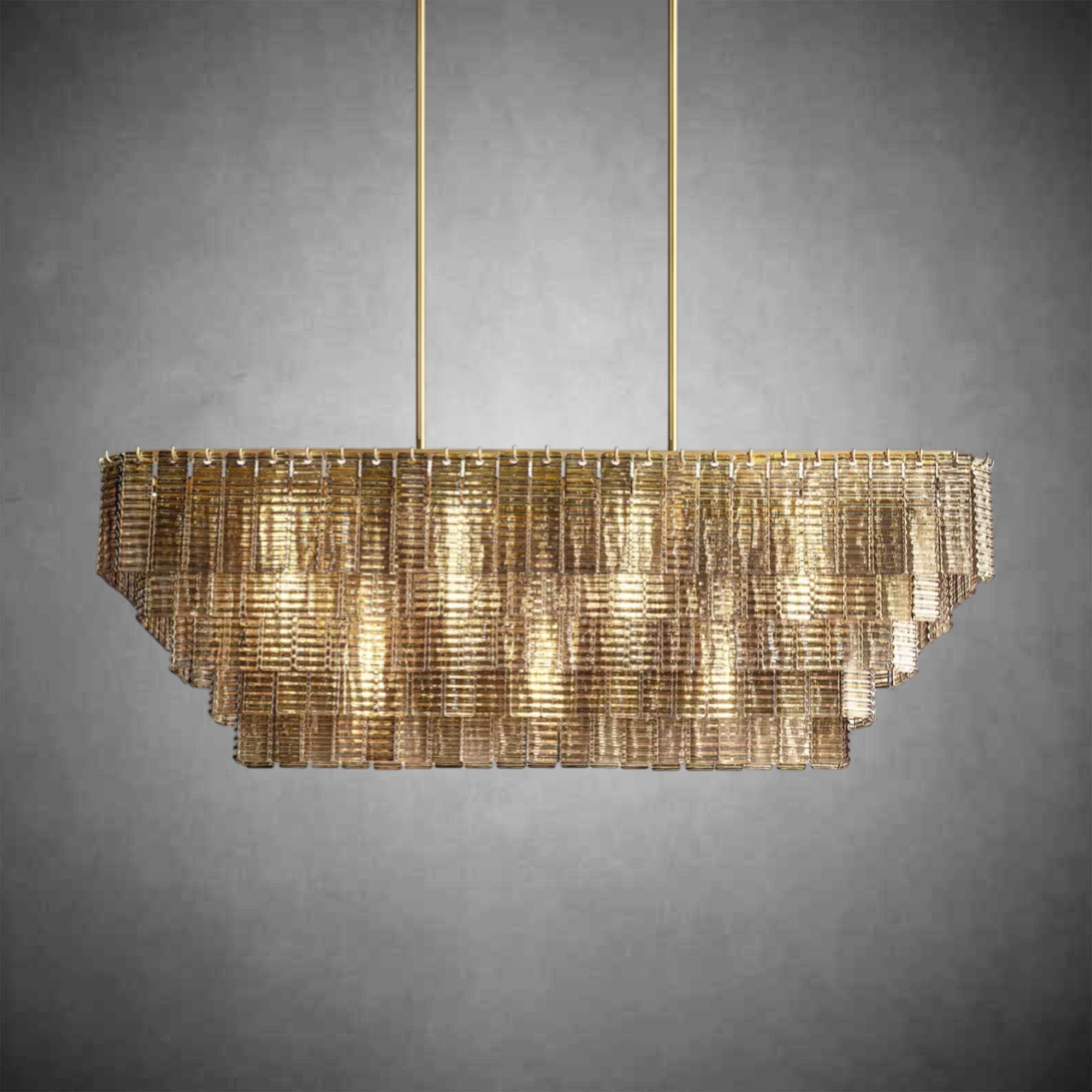 Samantha Smoke Glass Rectangular Chandelier