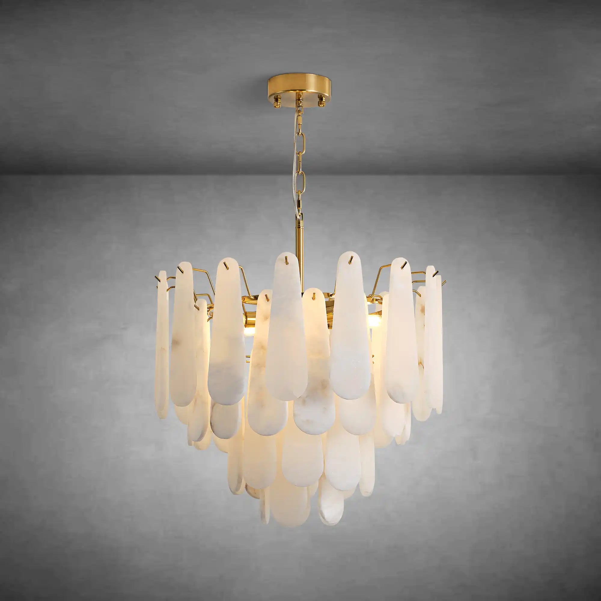 modern alabaster round pendant light