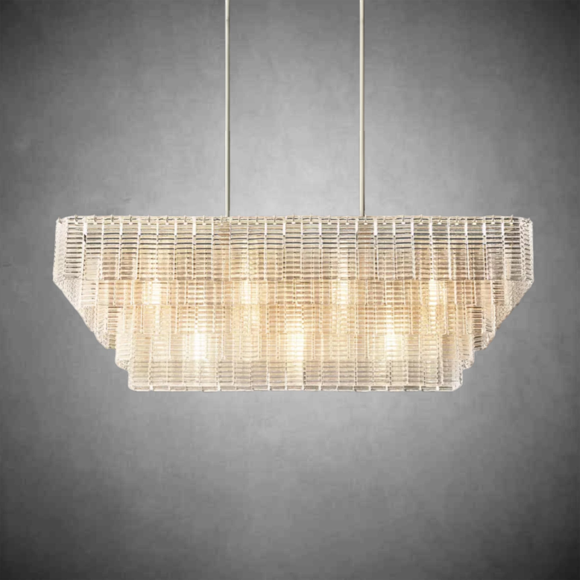 Samantha Clear Glass Rectangular Chandelier