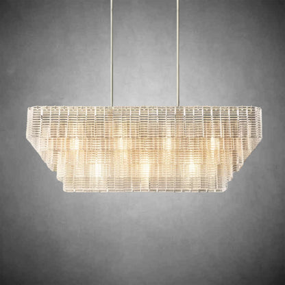 Samantha Clear Glass Rectangular Chandelier