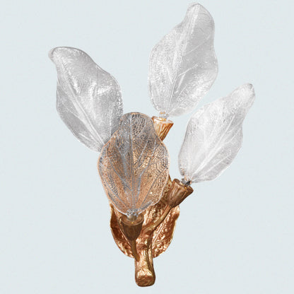 Modern 3-Light Wall Sconce with Leaf-Shaped Glass Shades