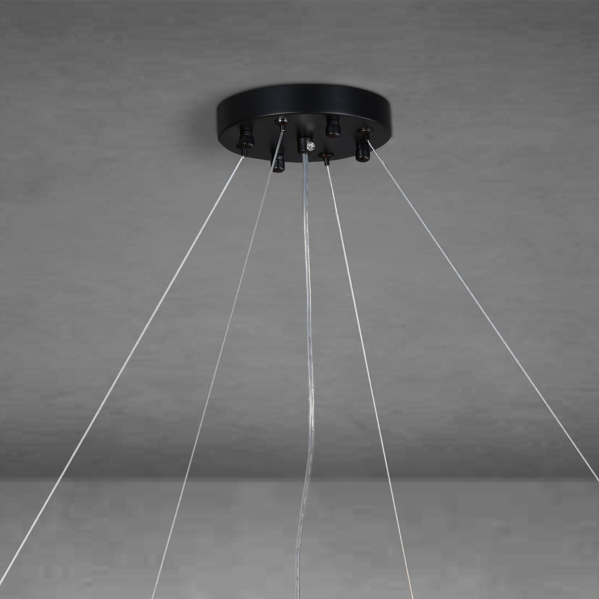 7-Tier 39" Black Chandelier