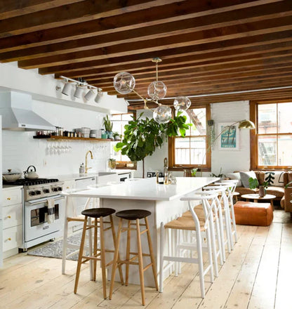 Modern Sputnik Smoky Gray/Amber Glass Branch Chandelier for Kitchen Island/Dining Room