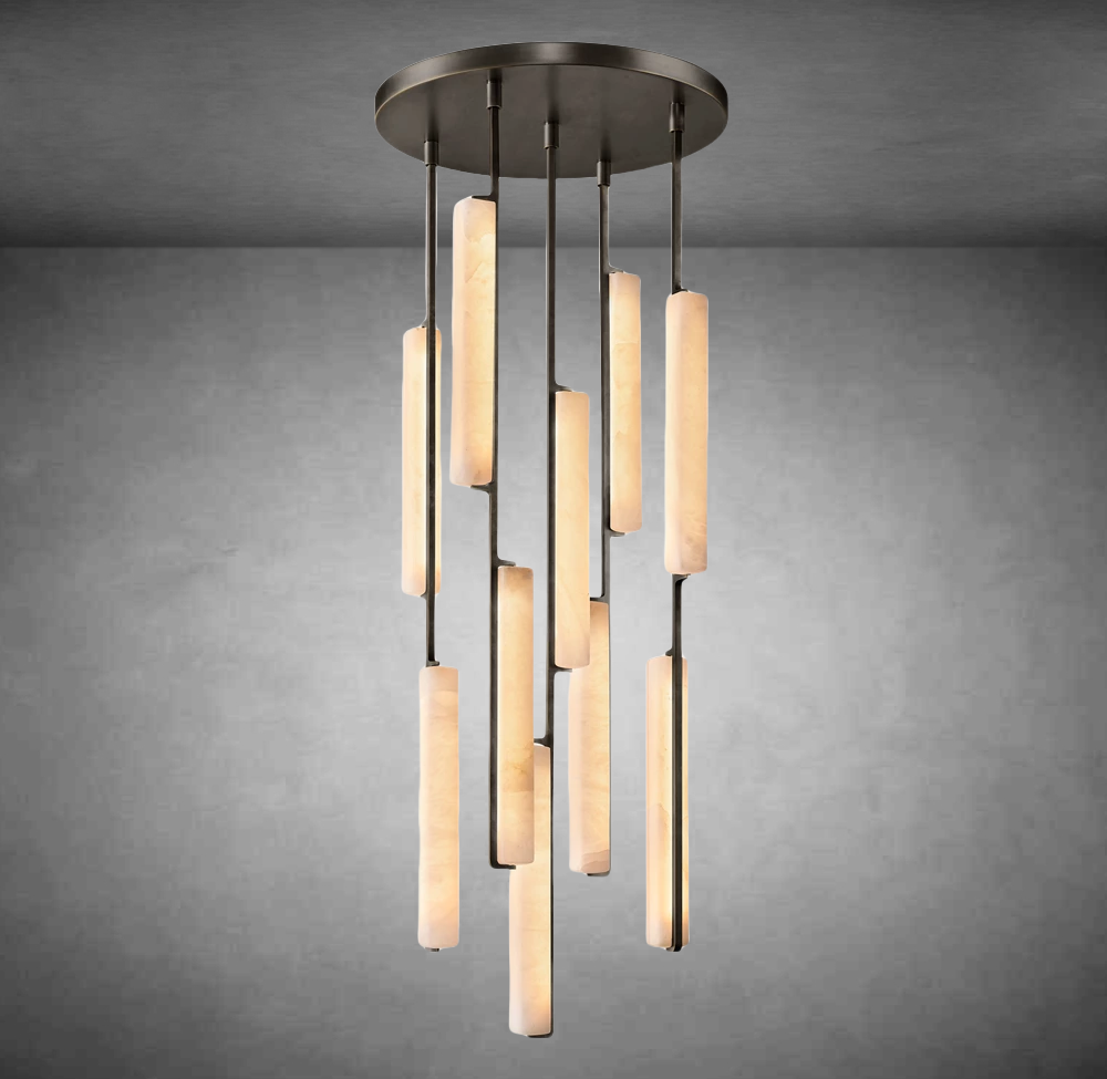 Audubom Alabaster Round Chandelier