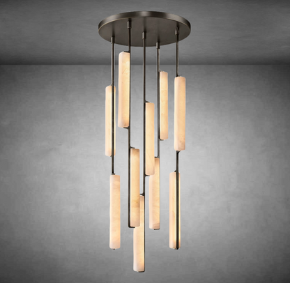 Audubom Alabaster Round Chandelier