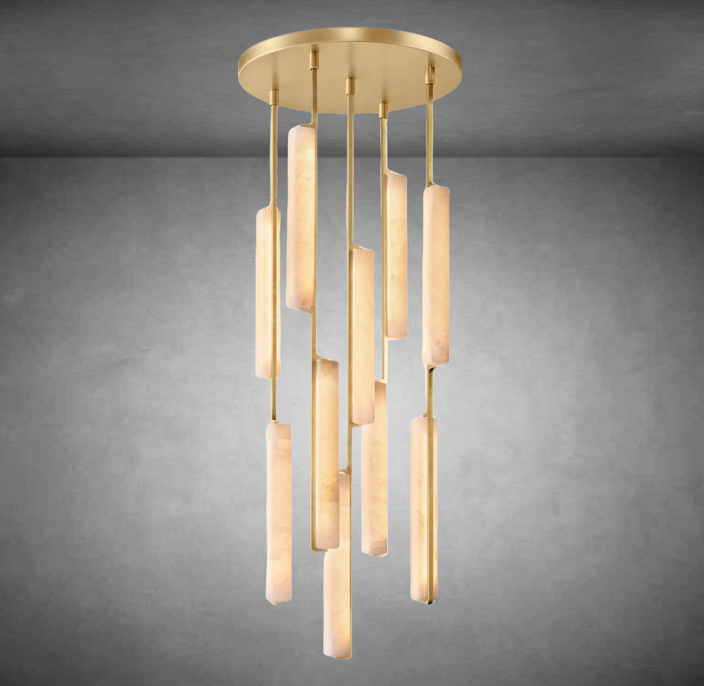 Audubom Alabaster Round Chandelier